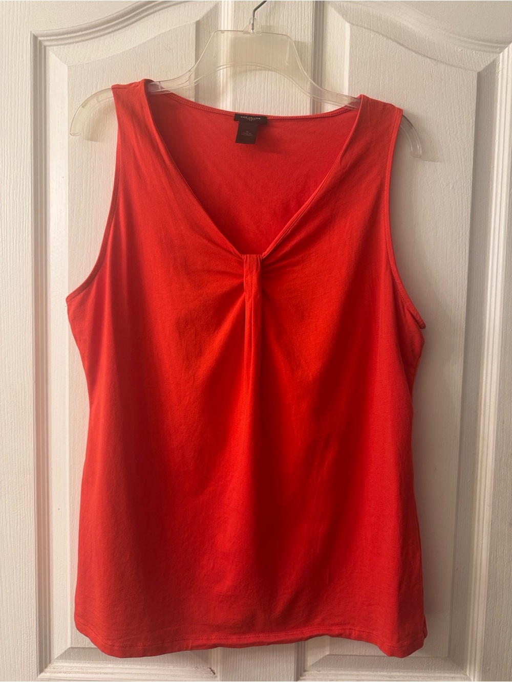 Ann Taylor Orange  V-Neck Knot-Front Tank Top XL